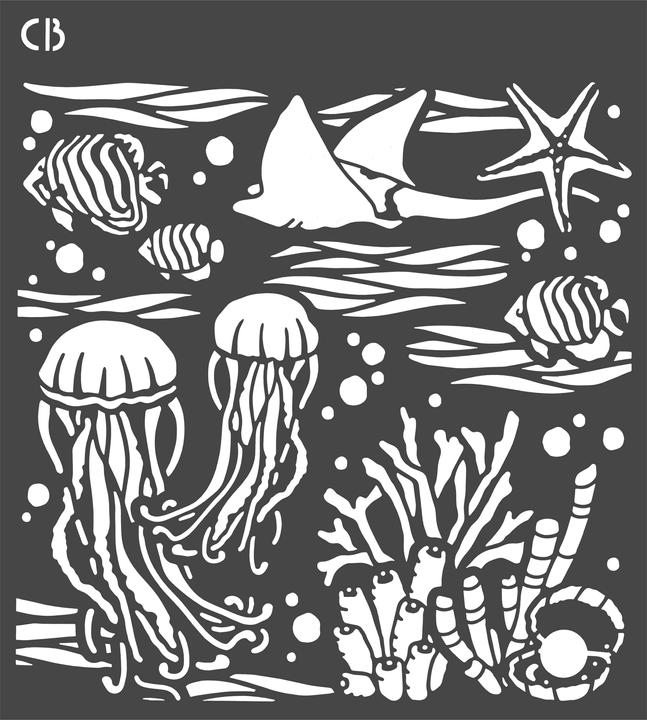 Actual product image Ciao Bella Underwater" stencil