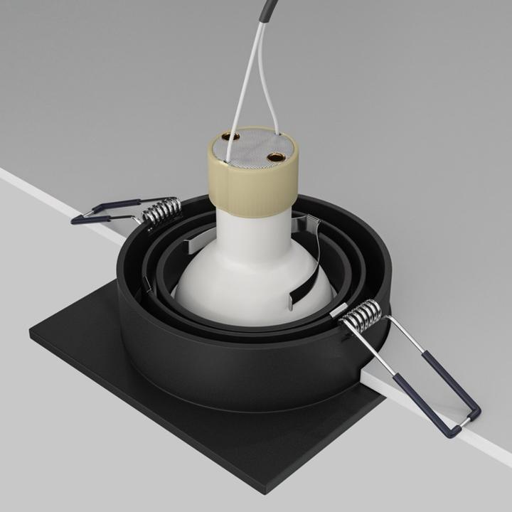 Produktbild Maytoni Atom Downlight, Einbauleuchte GU10 quadratisch Schwarz (GU10)