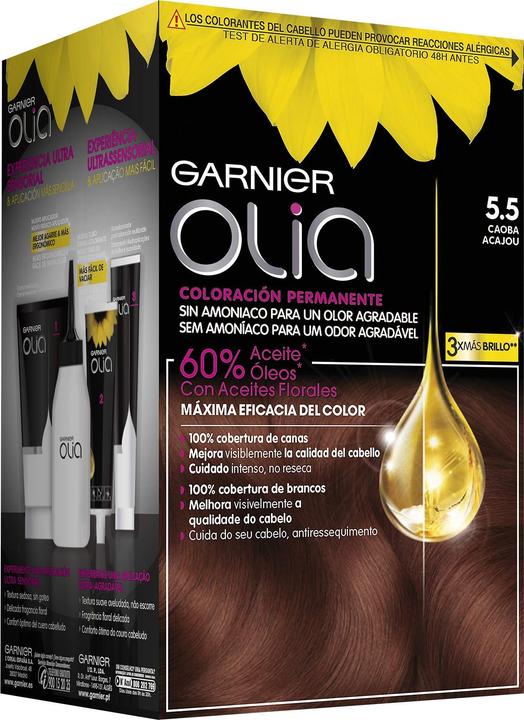 Produktbild Garnier OLIA Coloración Permanente #5,5 Caoba 4 pz (5,5 Mahagoni)