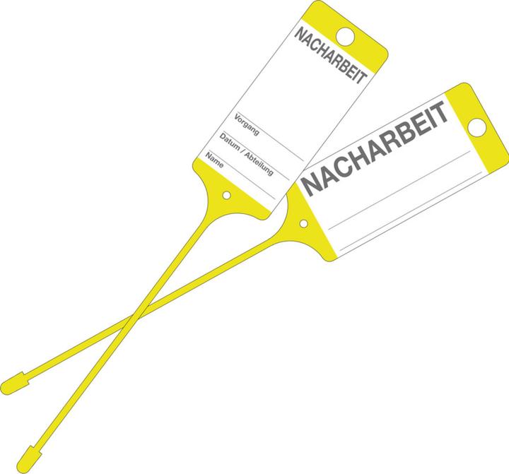 Eichner Hanging labels rework yellow 21.5 x 5.8 cm perforated, 200 pcs.
