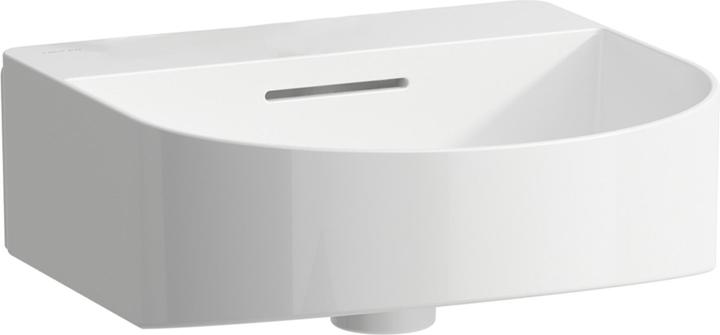 Actual product image Laufen Running Sonar Hand-rinse basin, without tap hole, with overflow, 410x420mm, incl. valve cover, incl. (502 mm, 410 mm)