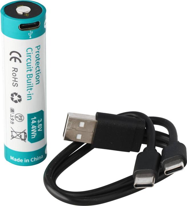 Actual product image Keeppower 18650 Li-Ion Akku P1840TC 4000mAh, 3,6 / 3,7 V, 70,2x18,8mm, PCB geschützt, USB-C Ladefunktion (1 pcs., 18650, 4000 mAh)