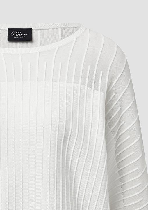 Produktbild s.Oliver Strickpullover Feinstrickpullover mit Fledermausärmeln und Ottoman-Struktur (36)