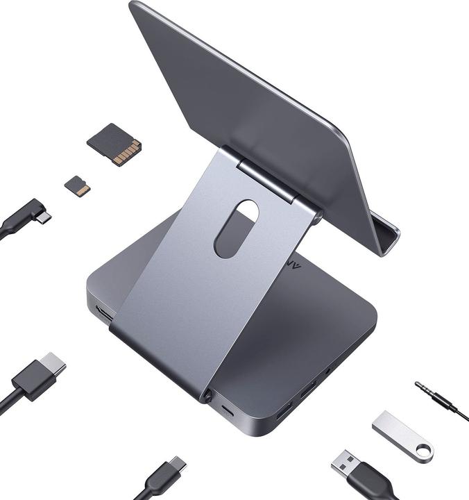 Produktbild Anker 551 USB-C Hub (8-in-1, iPad/Tablet Stand ) - Gray (USB-C, 8 Ports)