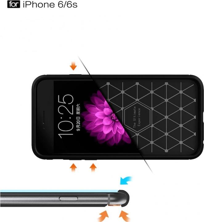 Produktbild Screenguard Apple iPhone 6/6S Hülle Carbon Brushed Soft TPU (Apple iPhone 6)