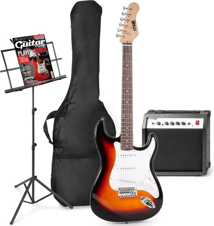 Produktbild Max E -Gitarre mit Gitarrenverstärker - Gigkit - Perfekt für Anfänger - inkl. (E-Gitarre, Ahorn, Lindenholz)
