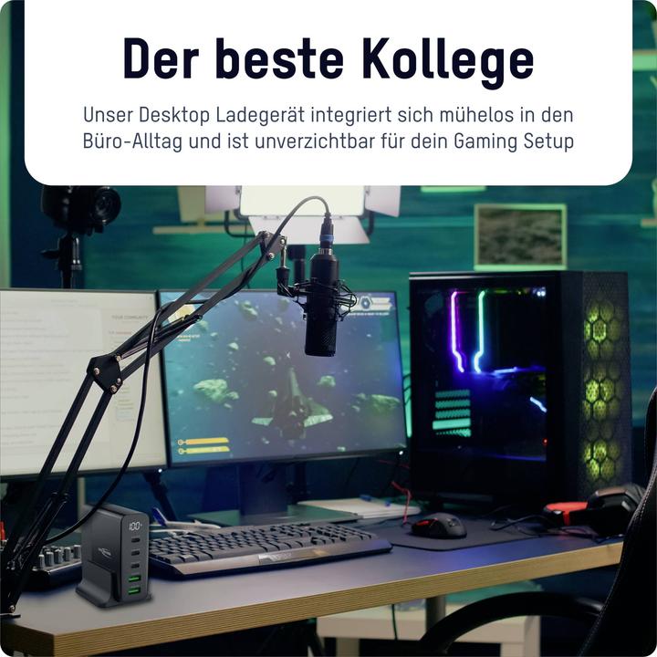 Actual product image Ansmann Desktop USB Charger 5 Ports Qc Type C Pd 140w (140 W, 5 ports)