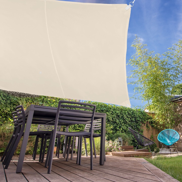 Actual product image Relaxdays Square Beige Awning (300 x 300 x 0.5 cm)