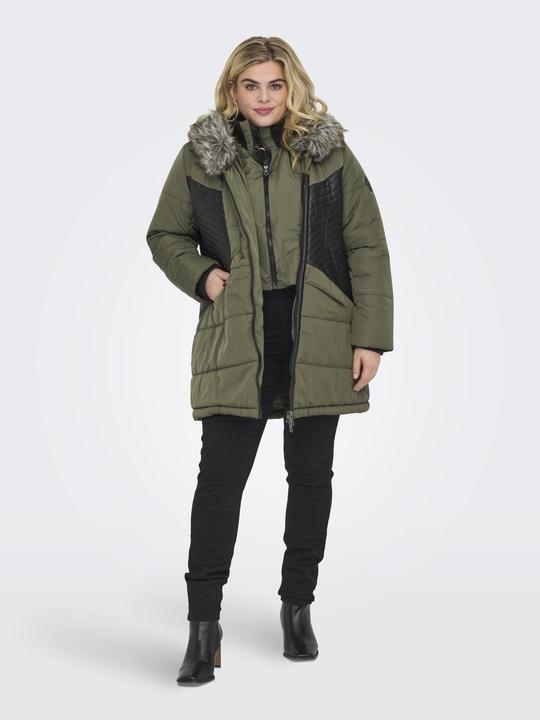 Immagine prodotto Only Cappotto curvy con cappuccio in pelliccia (S)
