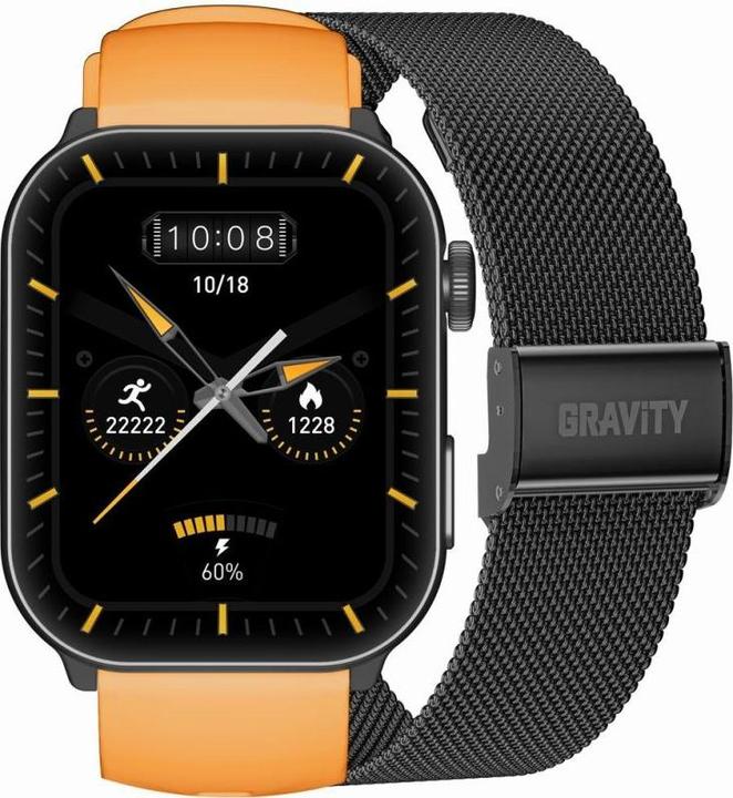 Actual product image Gravity Smartwatch Męski GT28-2 Pasek + Bransoleta Pomarańczowo Czarny