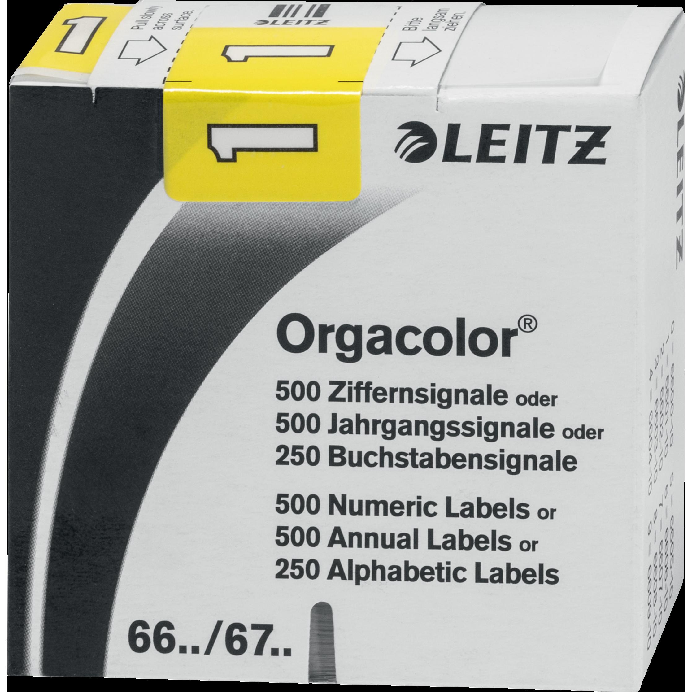 Thumbnail - Leitz, Ordner Zubehör, Ziffernsignal Orgacolor "1", auf Rolle, gelb Masse: (B)30 x (H)23 mm, auf Trägerbandrolle, selb