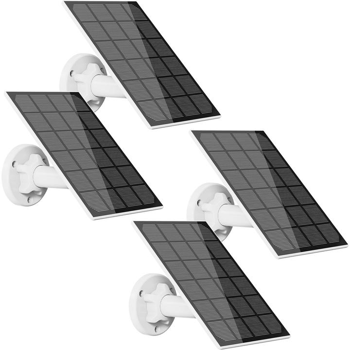 Casativo Solarpanel mit USB-C Anschluss, für Akku-IP-Kameras, je 3 Watt, IP65, 4er-Set (3 W, 0.24 kg)