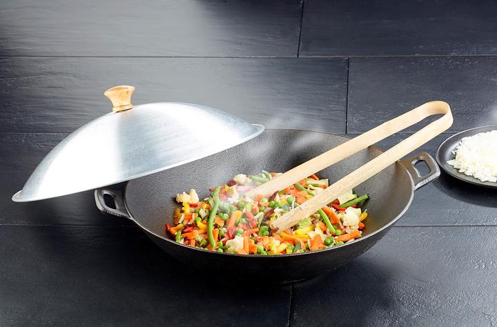 Produktbild Tornwald-Schmiede Gusseisen Wok Set (37 cm, Wok Pfanne, Gusseisen)