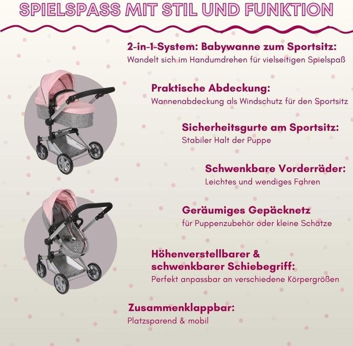 Actual product image Bayer Chic 2000 2in1 Combi Doll Stroller