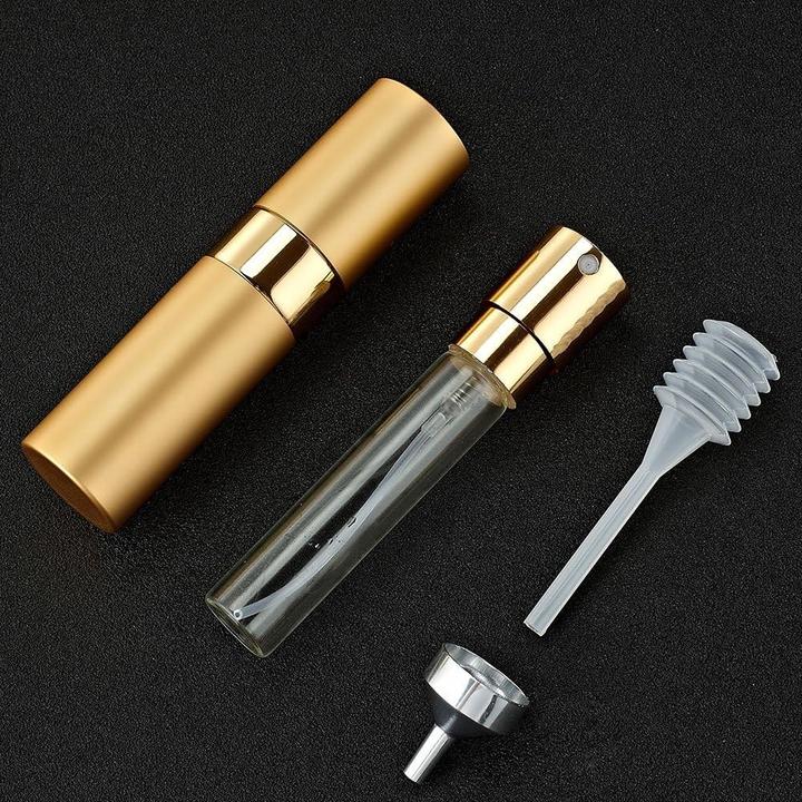 Actual product image Swissdetector Refillable perfume atomizer - Aluminium 8 ml rotating with hidden lid - Yellow (Hygiene product)