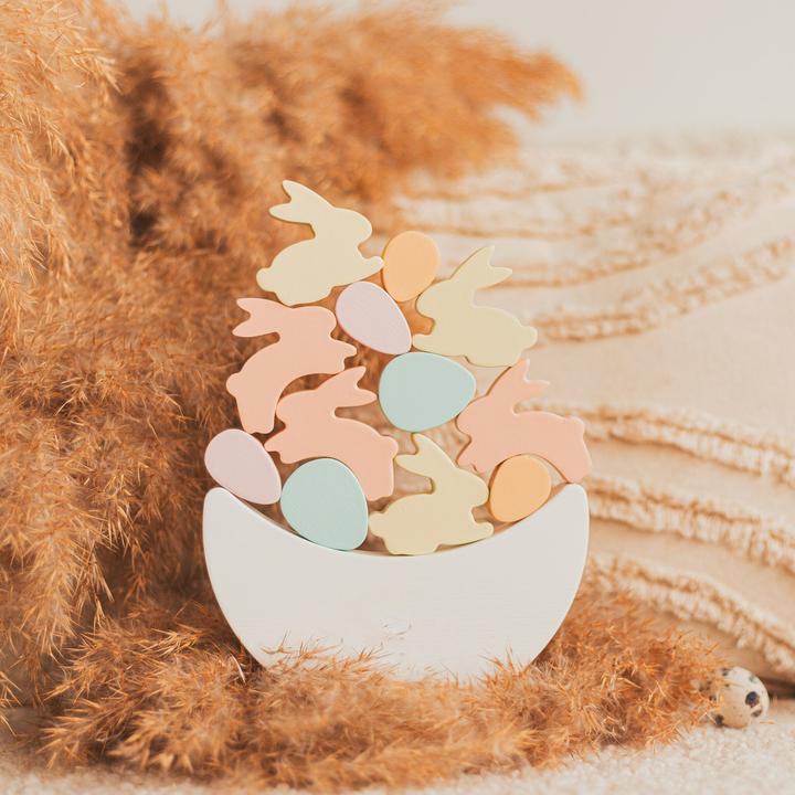 Immagine prodotto Activity Board Gioco di equilibrio in legno, giocattolo per bambini, coniglietti impilabili, regali per bambini