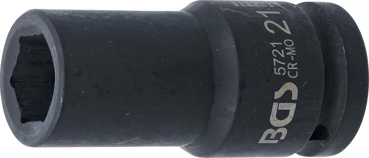 BGS Kraft-Steckschlüssel-Einsatz Sechskant, tief Antrieb Innenvierkant 20 mm (3/4") SW 21 mm