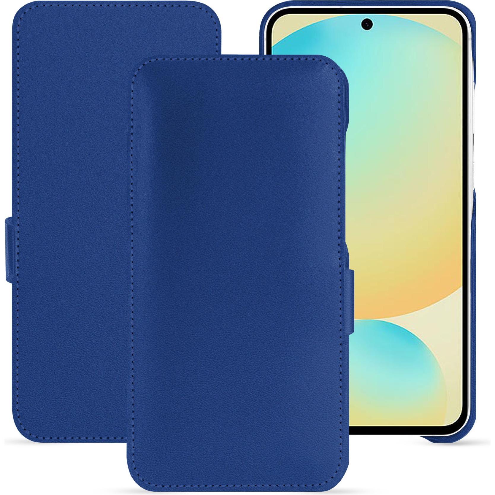 Noreve Lederschutzhülle horizontal (Samsung Galaxy S24 FE), Smartphone Hülle, Blau