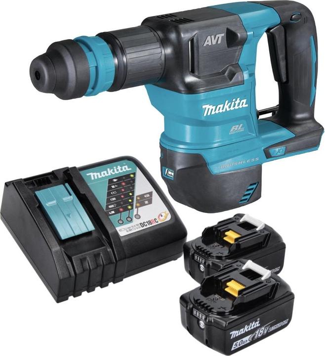 Actual product image Makita DHK 180 RT Battery Chisel Hammer 18 V 3.1 J SDS Plus Brushless + 2x Battery 5.0 Ah + Charger (Rechargeable battery operated, 18 V)
