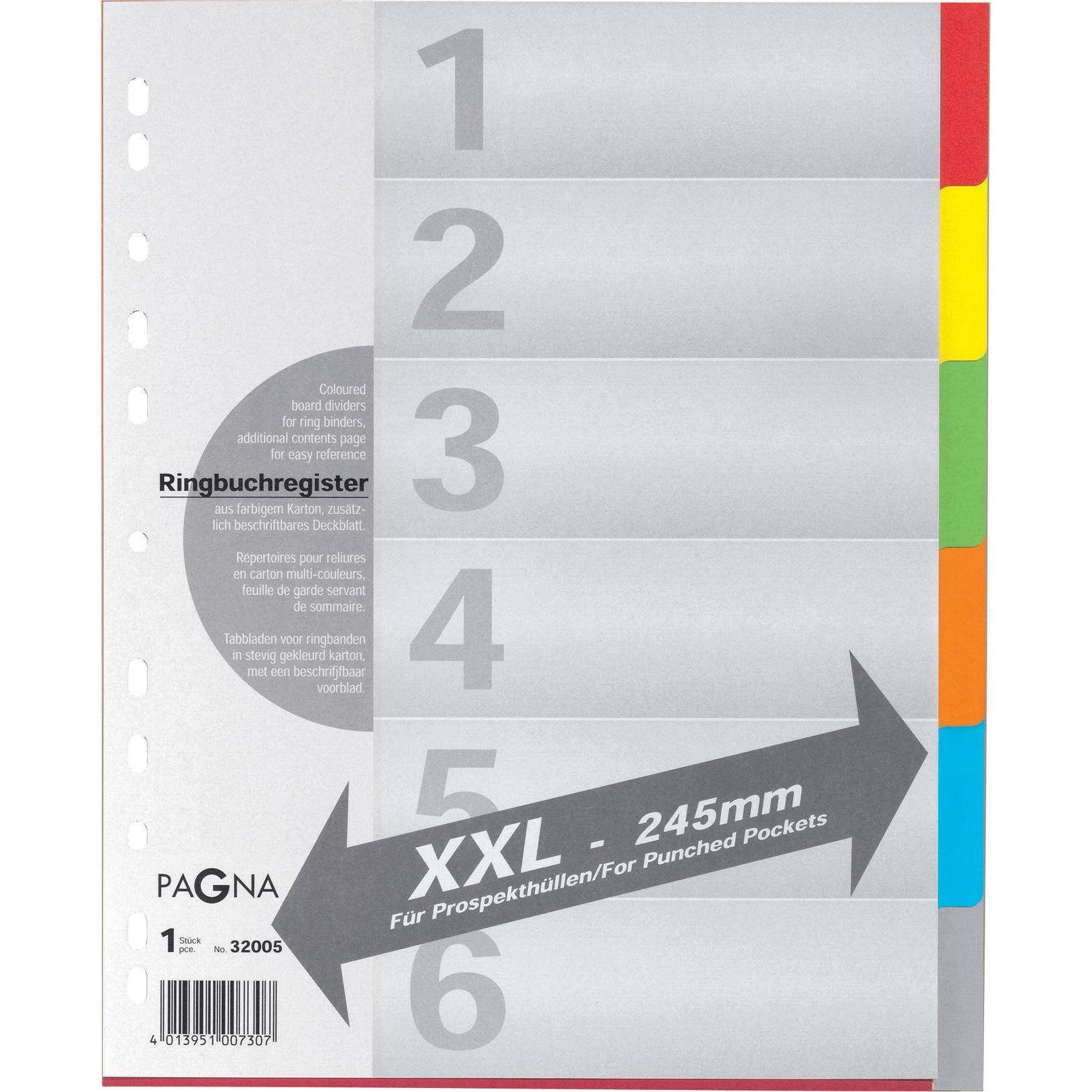 15x Pagna, Ordner Zubehör, Kartonregister mit Deckblatt, zur freien Verwendung, einzeln