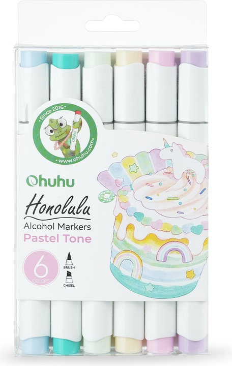 Actual product image Ohuhu Honolulu art markers (6 pcs.) - pastel colours (Pastel shades, 6 x)