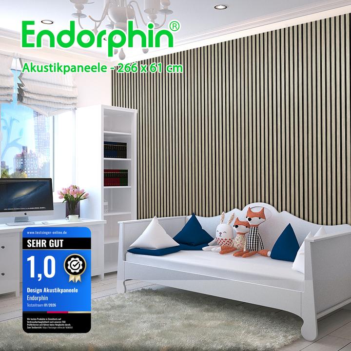 Produktbild Endorphin 10 Stück Akustikpaneele 61x266x2,1cm Holzfurnier Eiche natur-hell (61 x 266 cm)