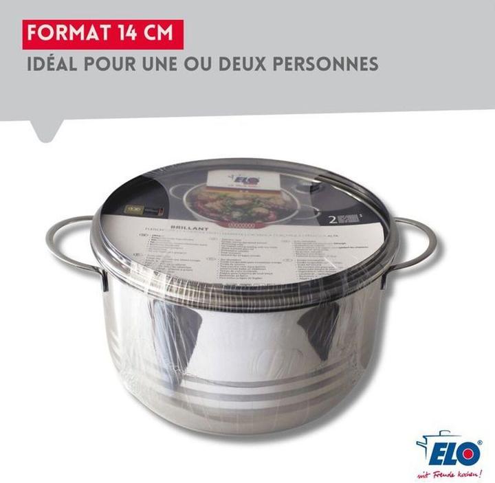 Actual product image Fackelmann Töpfe und Pfannen Elo Brillant Stahl 1,75 L 1,25 L 2 Stücke (Saucepan, Stainless steel)