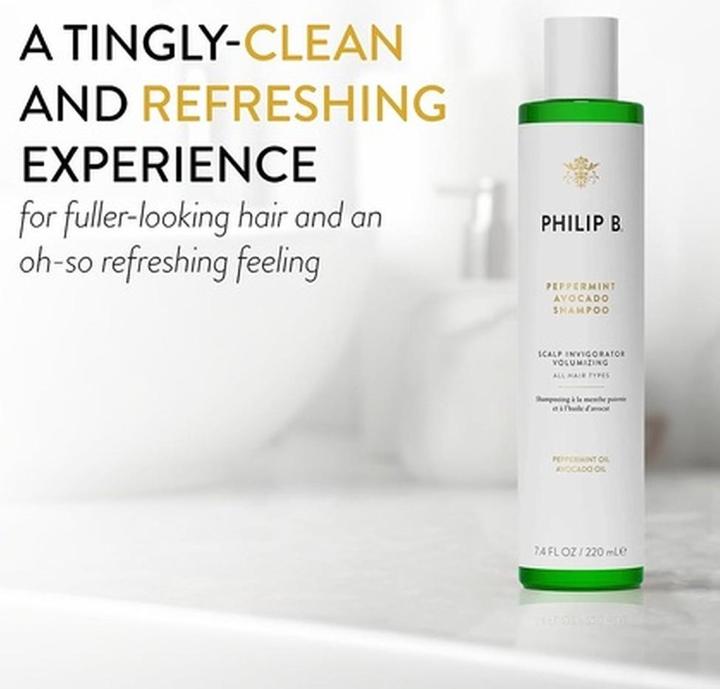 Actual product image Philip B. Peppermint & Avocado - Volumizing & Clarifying Shampoo (Liquid shampoo, 220 ml)