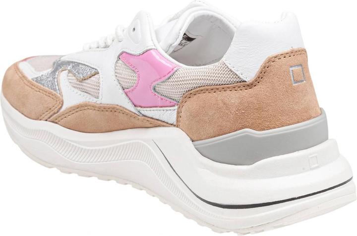 Produktbild D.a.t.e. D.a.t.e fuga sport sneakers in leather and fabric color ivory/pink (38)