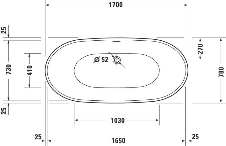 Produktbild Duravit DuraVato Badewanne (270 l, 170 cm, 80 cm)