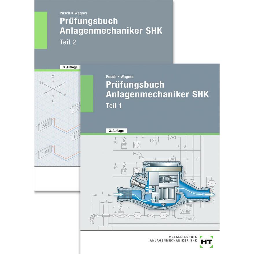 Paketangebot Prüfungsbuch Anlagenmechaniker SHK, Schulbücher von Peter Pusch, Josef Wagner