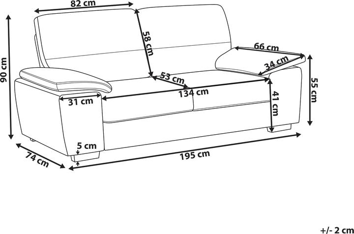 Produktbild Beliani Vogar (3-Sitzer)