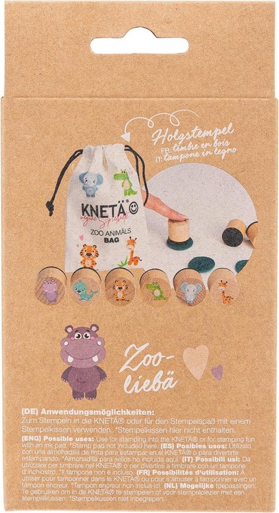 Produktbild Knetä Holzstempel Set Zoo Tiere