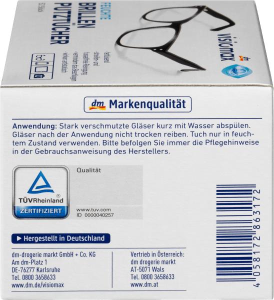 Produktbild dm Visiomax Brillenputztücher
