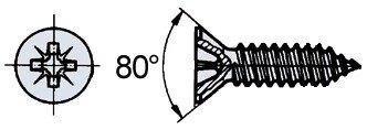 Actual product image Werkstarck Tapping screws countersunk head (100 Screws per piece)
