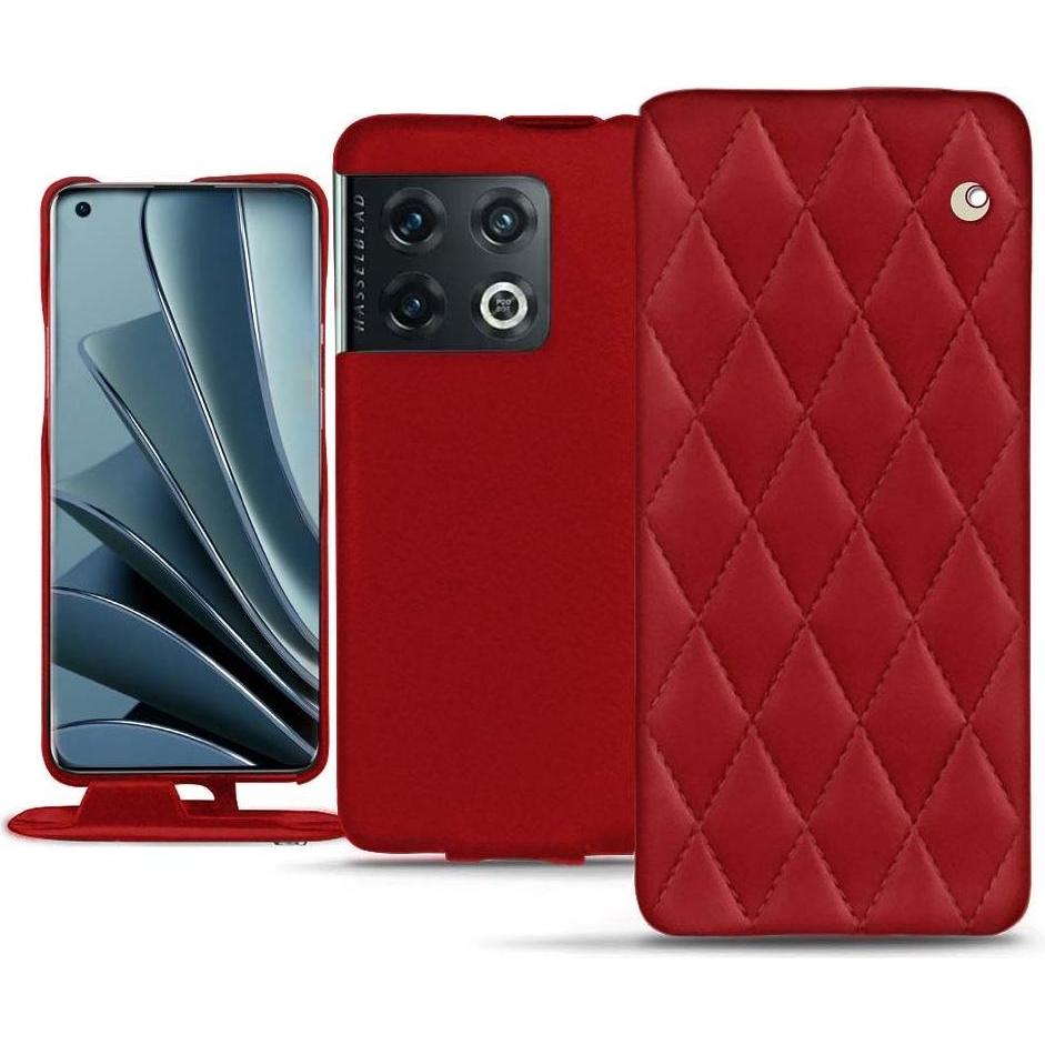 Noreve Lederschutzhülle vertikal (OnePlus 10 Pro), Smartphone Hülle, Rot