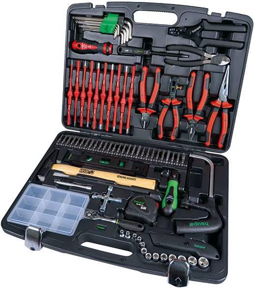 Haupa Werkzeugkoffer 78tlg Zangen Hämmer 104090