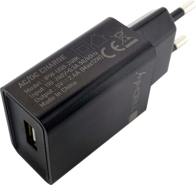 Produktbild Techly USB-A Wandladegerät 5V 2.4A für Smartphone oder Tablet (12 W)