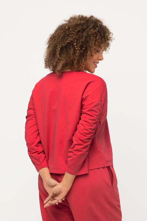 Actual product image Ulla Popken Cropped Oversized Sweatshirt with Ruched Sleeves (46, 48)