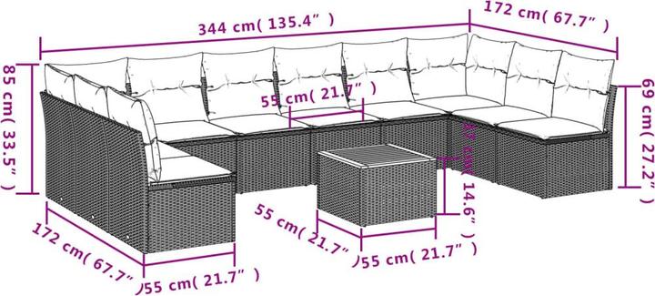 Produktbild vidaXL Garten Sofagarnitur