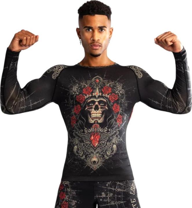 Produktbild Venum Santa Muerte 5.0 Long Sleeve Rashguard Deep Black Gold (M)