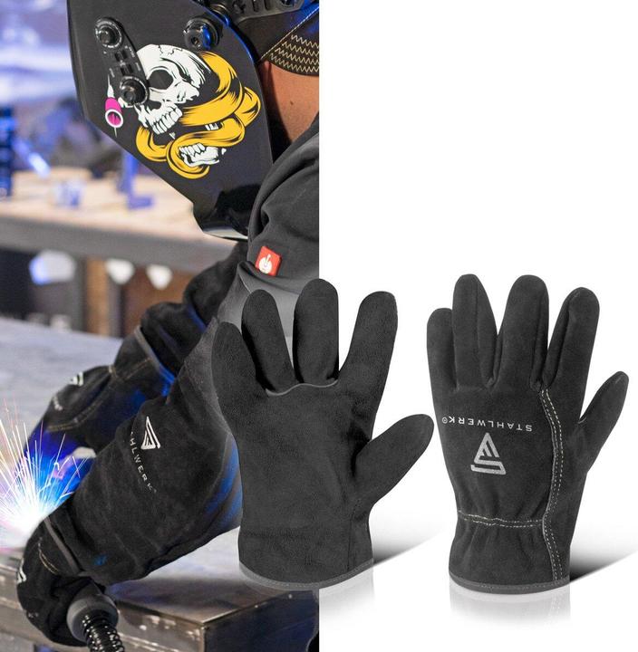 Image du produit Stahlwerk Gants de soudeur résistants à la chaleur en croûte de cuir de haute qualité (XL)