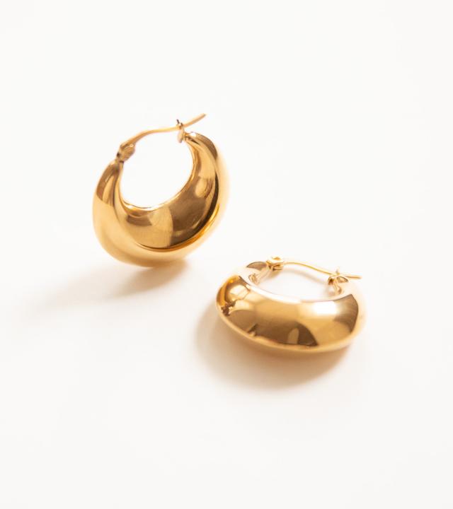 Produktbild Tara Style Bottega Hoop - Creolen (waterproof) (18k Edelstahl vergoldet, 100% wasserfest)