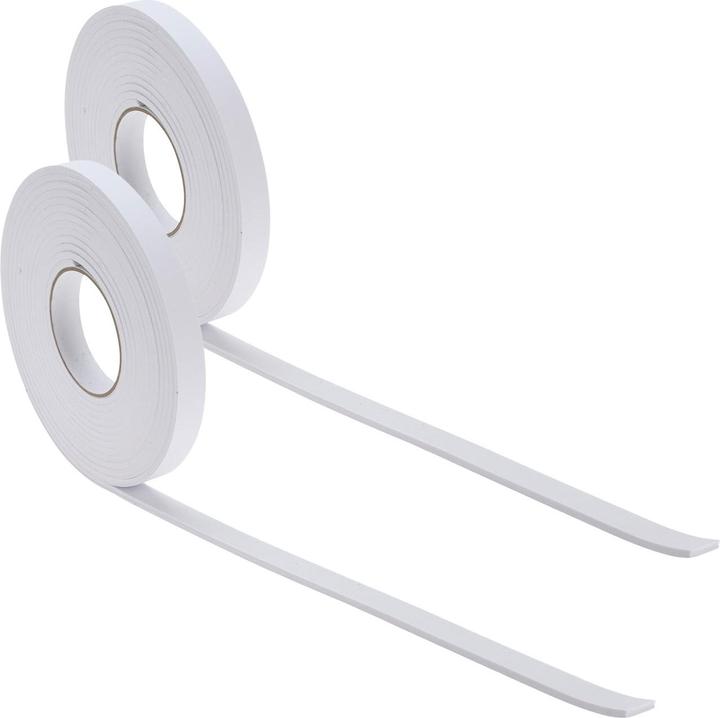 FX Tools Lot de 2 bandes d'étanchéité contre les courants d'air, 6 m x 2 cm, 5 mm d'épaisseur, autocollantes