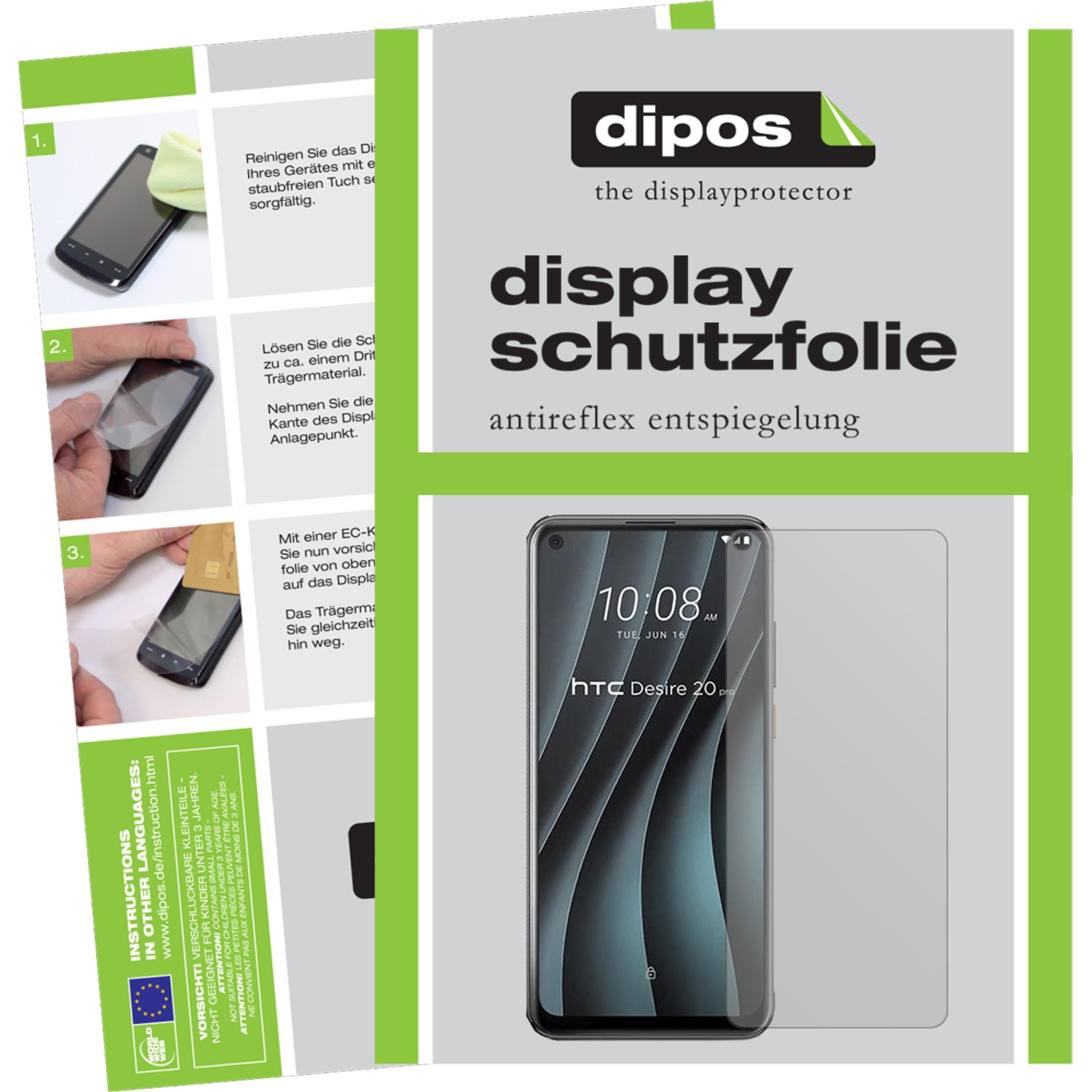Dipos Displayschutzfolie Antireflex (5 Stück, HTC Desire 20 Pro), Smartphone Schutzfolie, Transparent