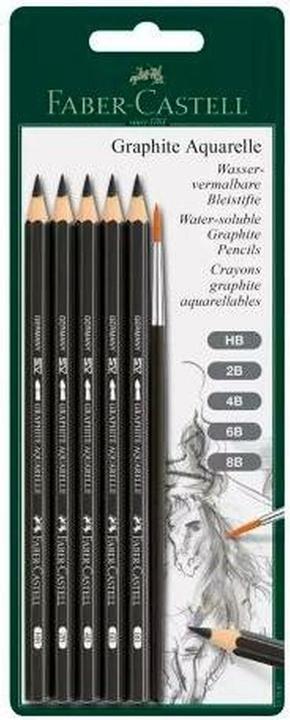 Produktbild Faber-Castell Bleistifte Set Aquarell (5 Stück) (3.30 mm, 2B, 4B, 6B, 8B, HB, 5x)