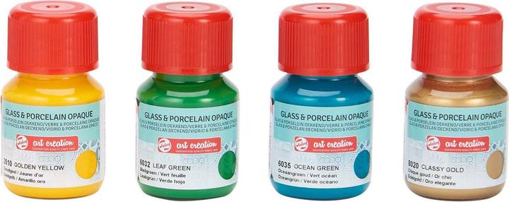 Actual product image Royal Talens Glass & Porcelain Opaque set Green Gold | 4 x 30 ml (120 ml)