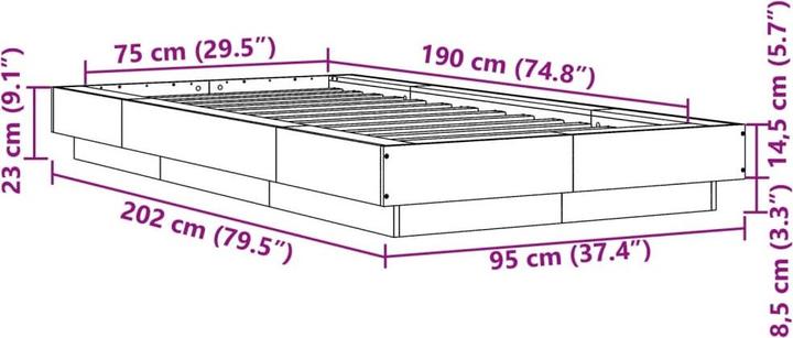 Image du produit vidaXL Bettgestell (75 x 190 cm)