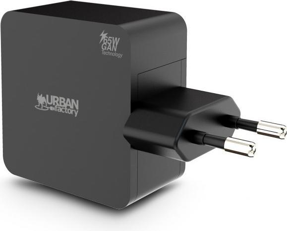 Image du produit Urban Factory Chargeur Mural USB-C 65watts Avec Technologie Gan - 1x Entrée USB-C (65 W)