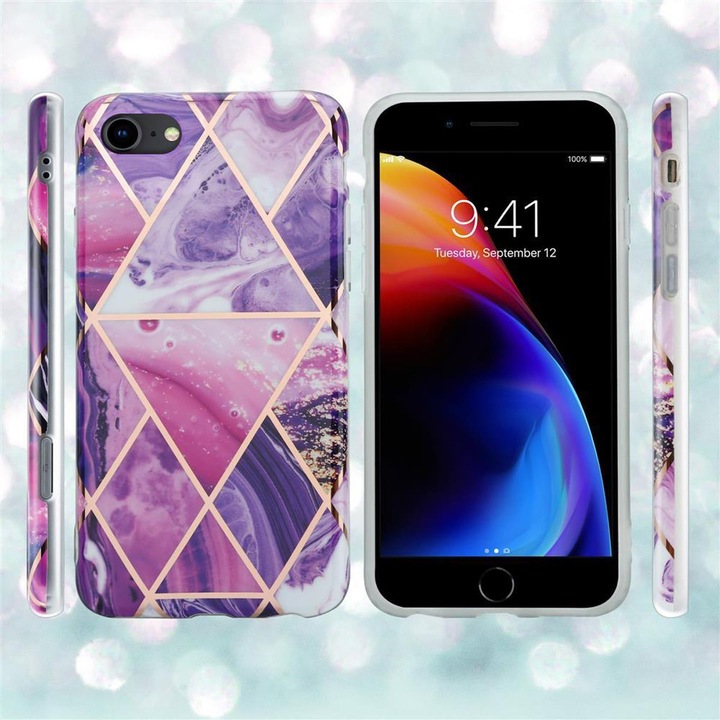 Produktbild Cadorabo IMD TPU Bunter Marmor Cover (Apple iPhone 7, Apple iPhone SE (2nd Gen))